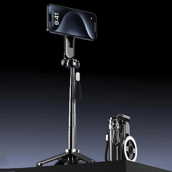 4-In-1 Multifunctional Magnetic Mini Selfie Stick with 360° Rotation Wireless Bluetooth Control Magnetic Phone Holder